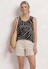Street One Animal Print Top, Black and White