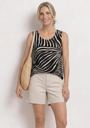 Street One Animal Print Top, Black and White