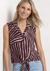 Street One Animal Print Blouse, Wine and Pink