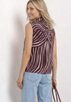 Street One Animal Print Blouse, Wine and Pink