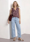 Street One Animal Print Blouse, Wine and Pink