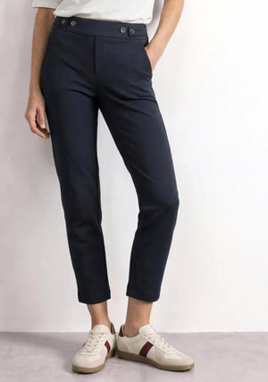Street One Slim Leg Cropped Trousers, Navy