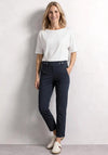 Street One Slim Leg Cropped Trousers, Navy