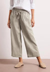 Street One Cropped Linen Wide Leg Trousers, Light Beige