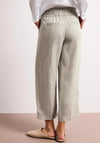 Street One Cropped Linen Wide Leg Trousers, Light Beige