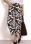 Street One Geometric Print Wide Leg Trousers, Brown and White