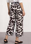Street One Geometric Print Wide Leg Trousers, Brown and White