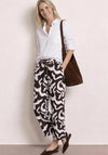 Street One Geometric Print Wide Leg Trousers, Brown and White