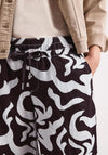 Street One Geometric Print Wide Leg Trousers, Brown and White