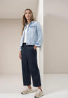 Street One Wide Leg with Button Detail Trousers, Navy