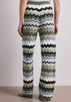 Street One Geometric Print Wide Leg Trousers, Green Multi