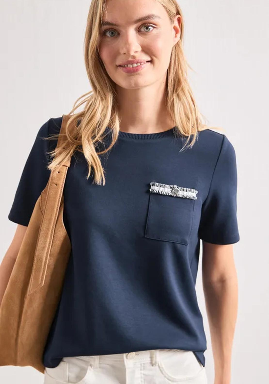 Street One Chest Pocket Detail T-Shirt, Navy