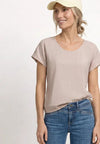 Street One Scoop Neck T-Shirt, Sand