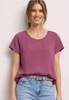 Street One Scoop Neck T-Shirt, Mauve Pink