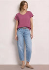 Street One Scoop Neck T-Shirt, Mauve Pink