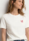 Street One Round Neck with Small Print T-Shirt, White