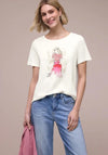 Street One Round Neck with Graphic Print T-Shirt, White
