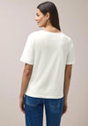 Street One Round Neck Leaf Print T-Shirt, White