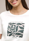 Street One Round Neck Leaf Print T-Shirt, White