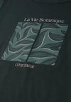 Street One Round Neck Leaf Print T-Shirt, Dark Green