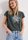 Street One Floral Print with Rhinestone Detail T-Shirt, Green
