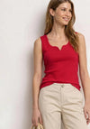 Street One Sweetheart Neckline Ribbed Vest, Red