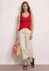 Street One Sweetheart Neckline Ribbed Vest, Red