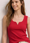 Street One Sweetheart Neckline Ribbed Vest, Red
