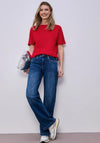 Street One Boat Neck Basic Jumper, Red