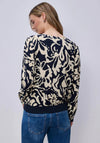 Street One Geometric with Keyhole Detail Blouse, Navy