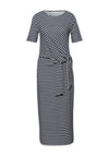 Street One Striped with Belt Detail Midi Dress, Navy