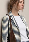 Street One Single Breasted Striped Blazer, Navy and White