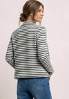 Street One Single Breasted Striped Blazer, Navy and White