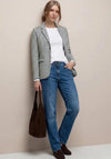 Street One Single Breasted Striped Blazer, Navy and White