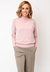 Street One High Neck Cuffed Sleeve Jumper, Pink