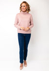 Street One Roll Neck Cotton Jumper, Pink
