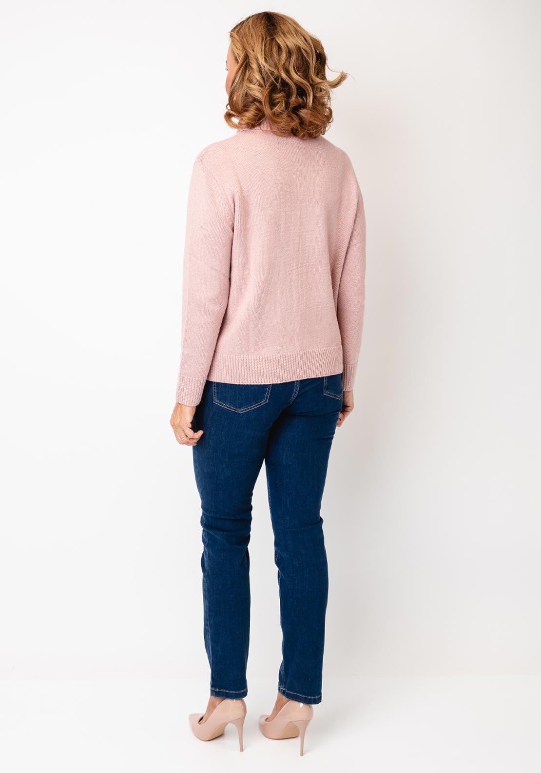 Street One Roll Neck Cotton Jumper, Pink