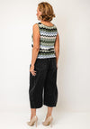 Street One Geometric Zig Zag Top, Green Multi