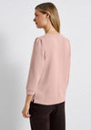 Street One V-Neck Silk Look Long Sleeve Tee, Pink