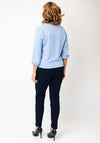 Street One Round Neck Cuffed Sleeve Top, Blue