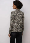 Street One High Neck Leopard Print Top, Brown