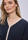 Street One V Neck Cropped Sleeve Top, Navy