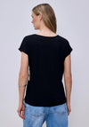 Street One V Neck Printed Top, Navy