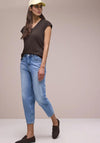 Street One V Neck T-Shirt, Brown