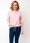 Street One Ruffled Neck Button Up Blouse, Pink