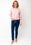 Street One Ruffled Neck Button Up Blouse, Pink