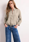 Street One Boxy Button Front Shirt, Beige