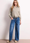 Street One Boxy Button Front Shirt, Beige