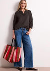 Street One V Neck Tunic Blouse, Brown