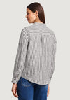 Street One Linen Striped Shirt, Grey and White